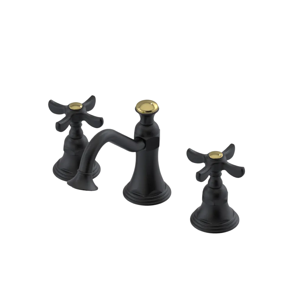 Rubinet Widespread Lav. Set. (less drain) Matt Black