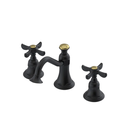 Rubinet Widespread Lav. Set. (less drain) Matt Black