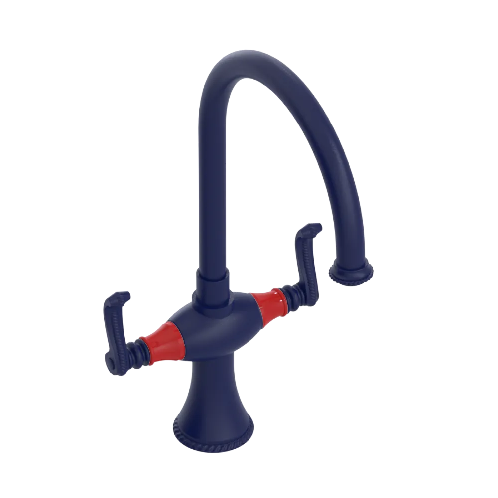 Rubinet Two Handle Single Hole Kitchen Set Midnight Blue