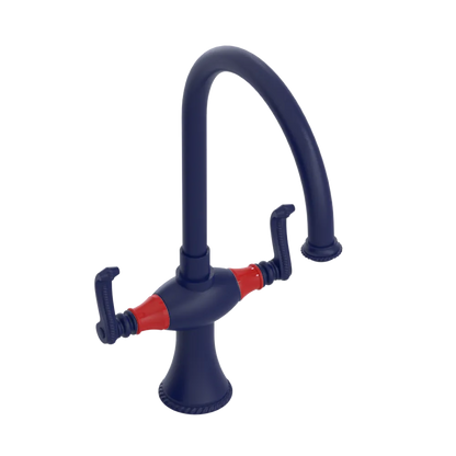 Rubinet Two Handle Single Hole Kitchen Set Midnight Blue