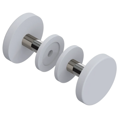Rubinet Shower Door Knob (set) Matt White