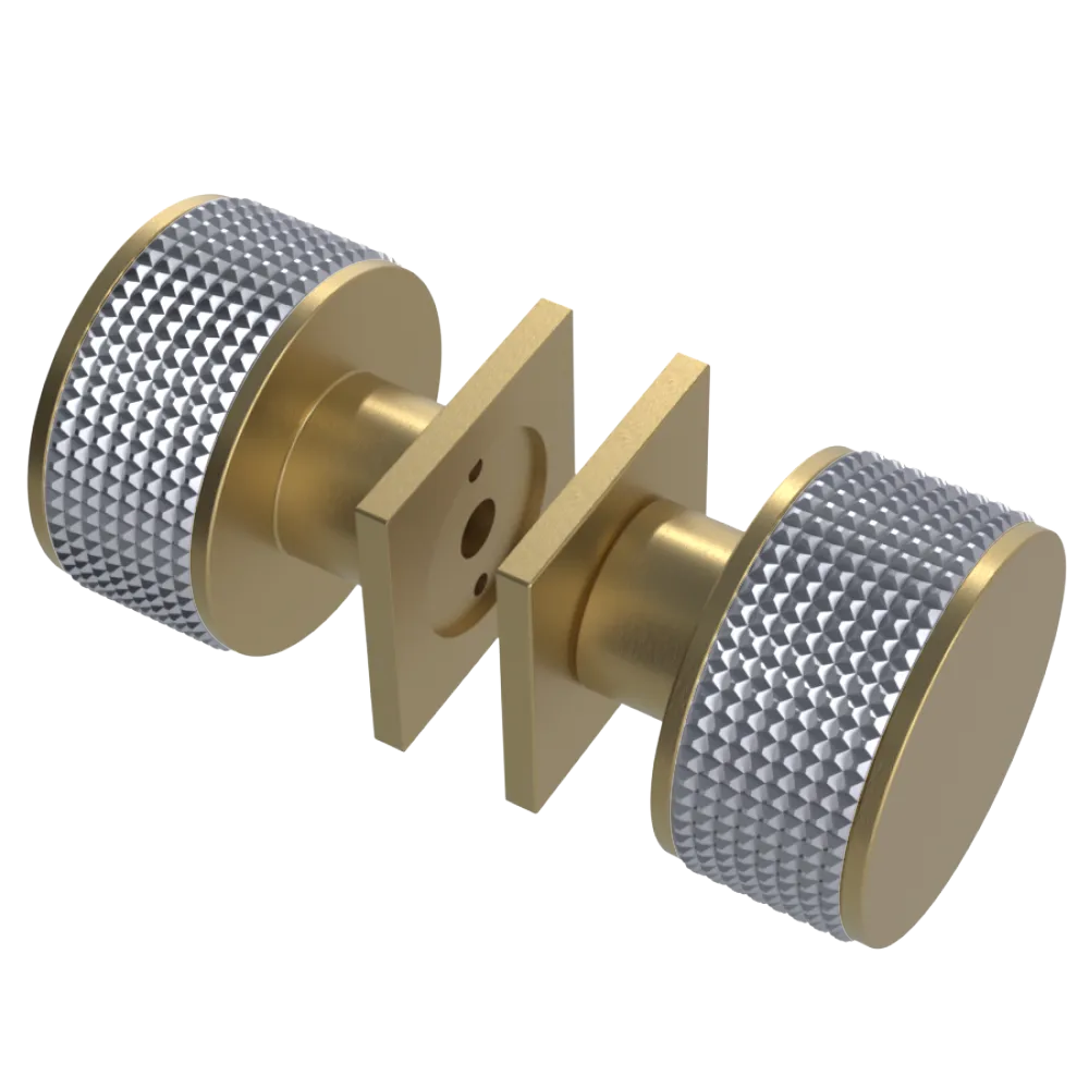 Rubinet Shower Door Knob (set) Satin Brass