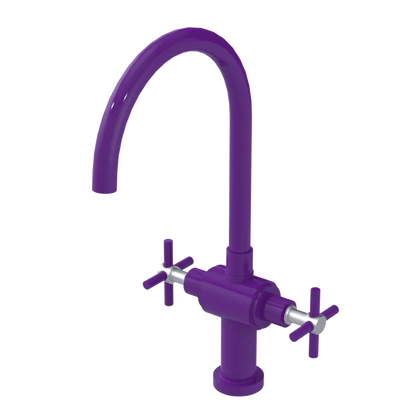 Rubinet Two Handle Single Hole Kitchen Set with LaSalle Spout Purple Haze