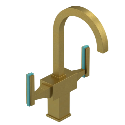 Rubinet Single Hole Dual Handle Lav. Set. (less drain) Antique Brass Matt