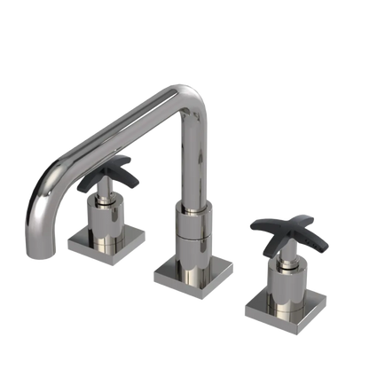 Rubinet Widespread Kitchen Set with Genesis Spout Polished Nickel
