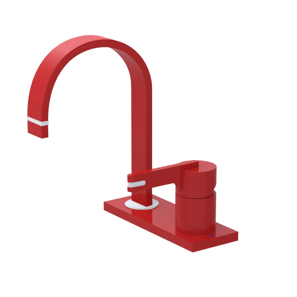 Rubinet 4" Centre Single Control Lav. Set (less drain) Red