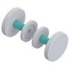 Rubinet Shower Door Knob (set) Matt White