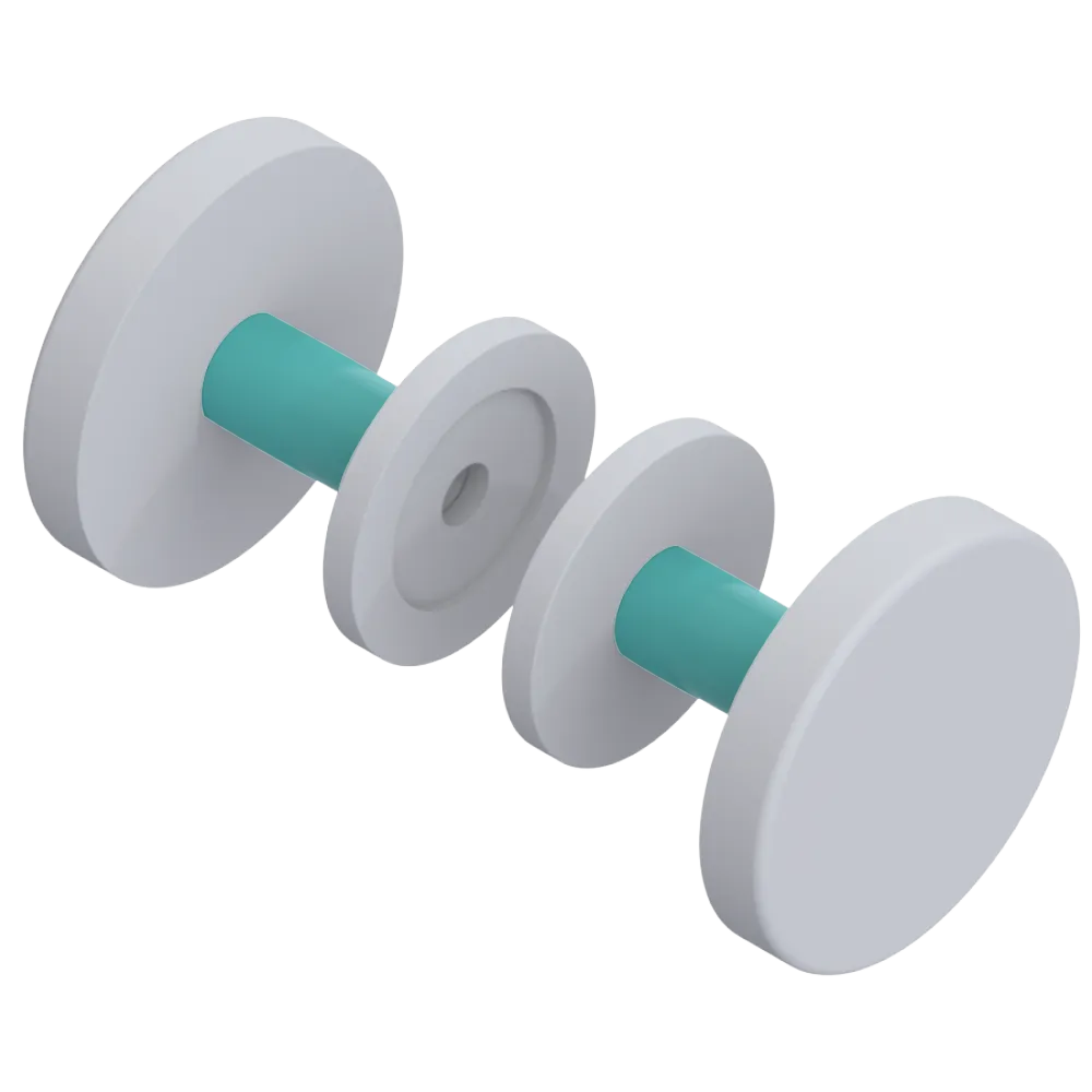 Rubinet Shower Door Knob (set) Matt White