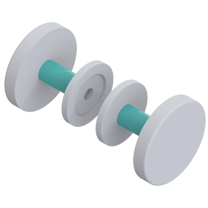 Rubinet Shower Door Knob (set) Matt White