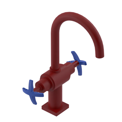 Rubinet Single Hole Dual Handle Lav. Set. (less drain) Maroon
