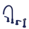 Rubinet Widespread Kitchen Set with Hand Spray Midnight Blue