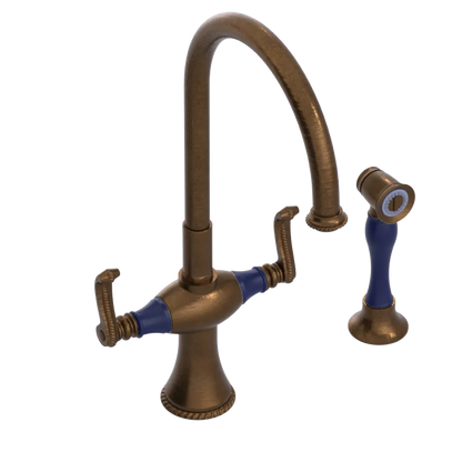 Rubinet Two Handle Single Hole Kitchen Set with Hand Spray Oil Rubbed Bronze