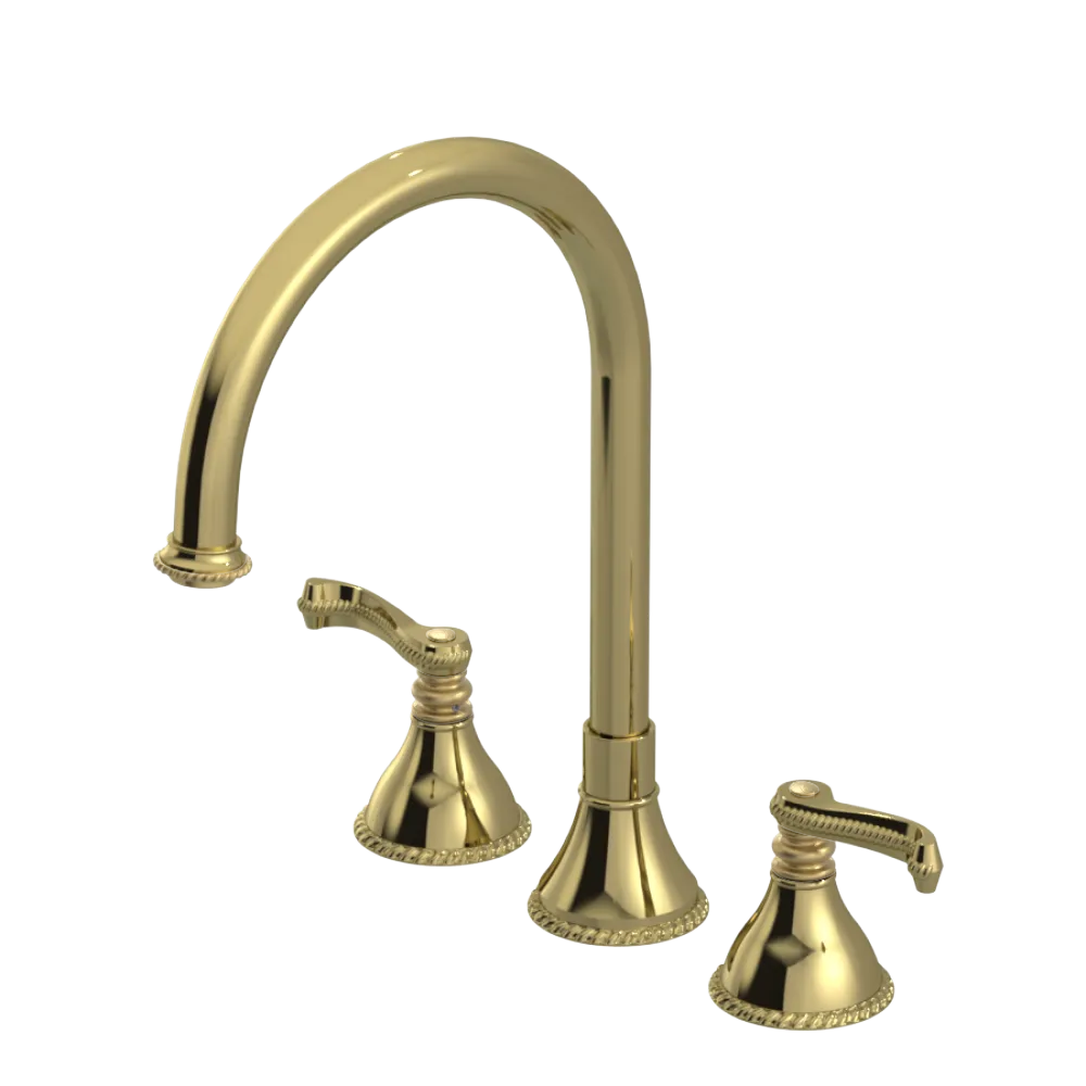 Rubinet Widespread Kitchen Set Natural Brass