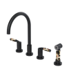 Rubinet Widespread Kitchen Set with Hand Spray Matt Black