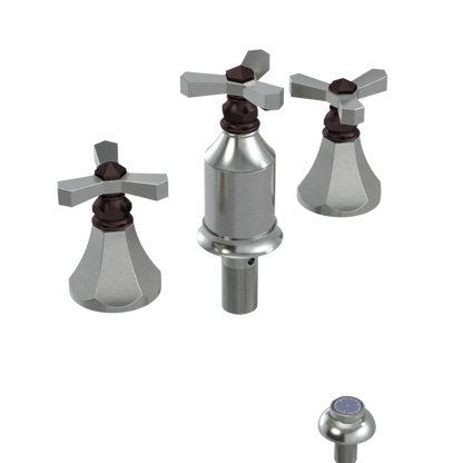 Rubinet Bidet Fitting with Spray, Diverter, and Vacum Breaker (Less Drain) Satin Nickel