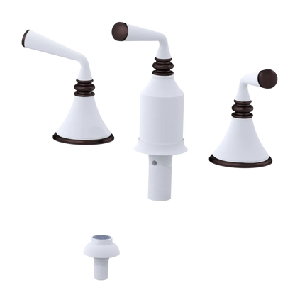 Rubinet Bidet Fitting with Spray, Diverter, and Vacum Breaker (Less Drain) Matt White