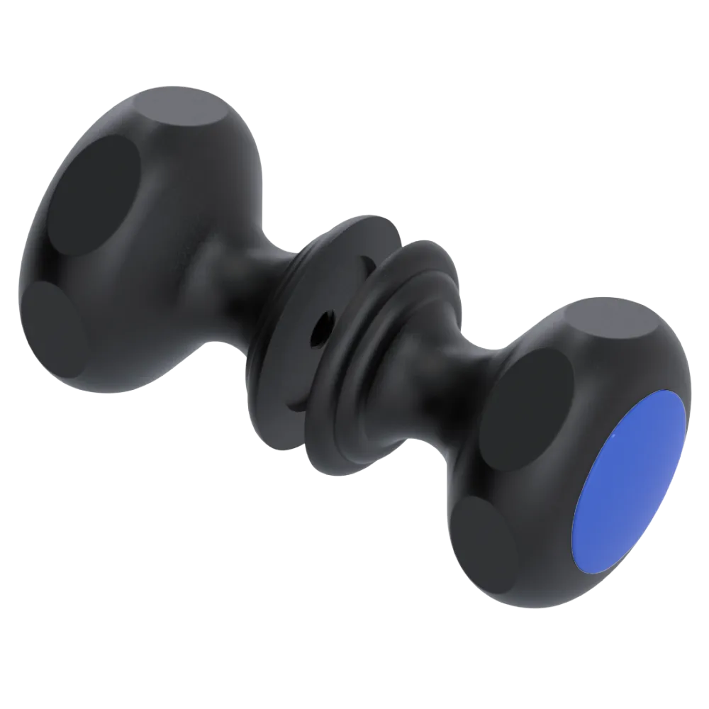 Rubinet Shower Door Knob (set) Matt Black
