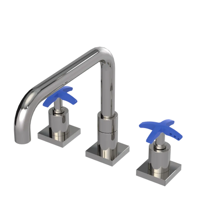 Rubinet Widespread Kitchen Set with Genesis Spout Polished Nickel