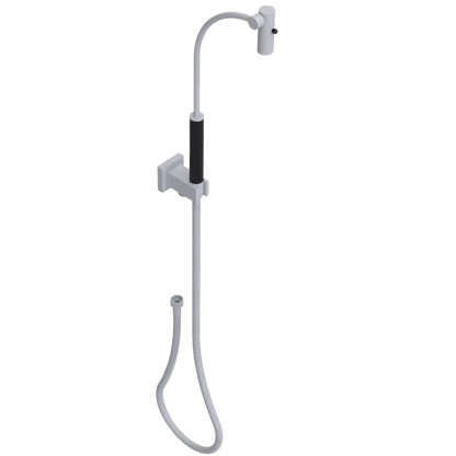 Rubinet Hand Held Shower Bidet with Extended Reach & Dual Function Spray Including Wall Bracket with Supply & Hose (Square) Matt White