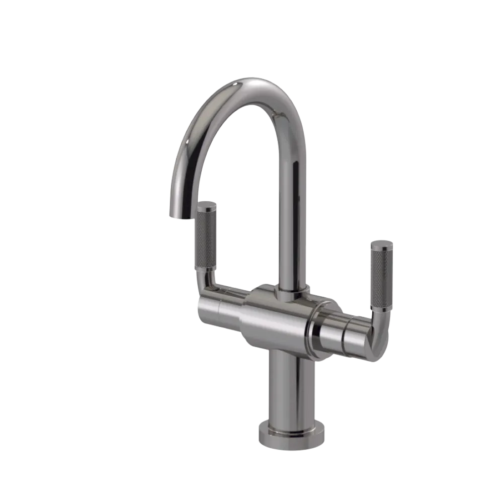 Rubinet Single Hole Dual Handle Lav. Set. (less drain) Polished Nickel