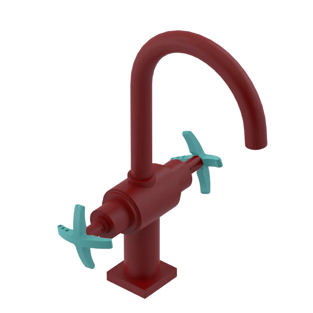 Rubinet Single Hole Dual Handle Lav. Set. (less drain) Maroon