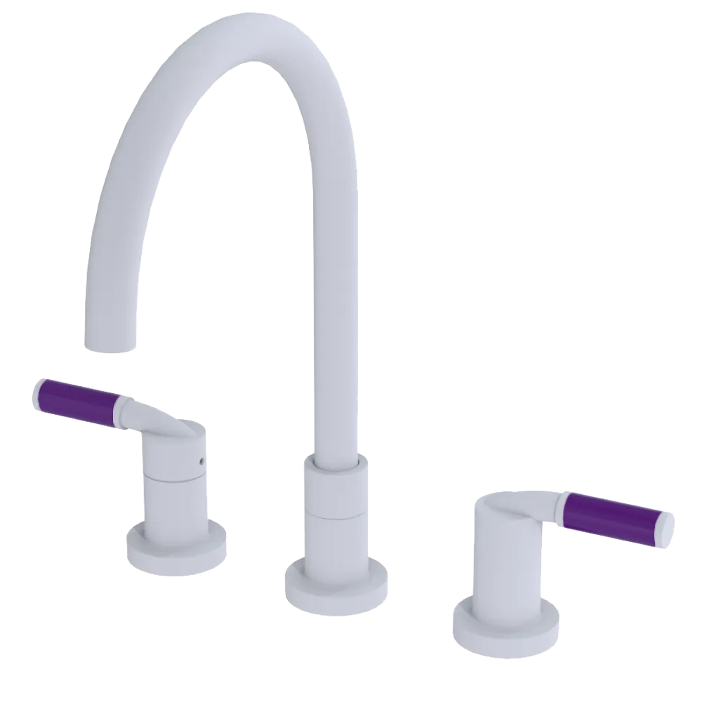Rubinet Widespread Kitchen Set Matt White