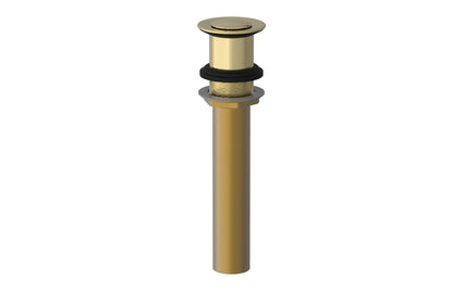 Push To Close Drain with NO Overflow 3-517 – Polished Brass