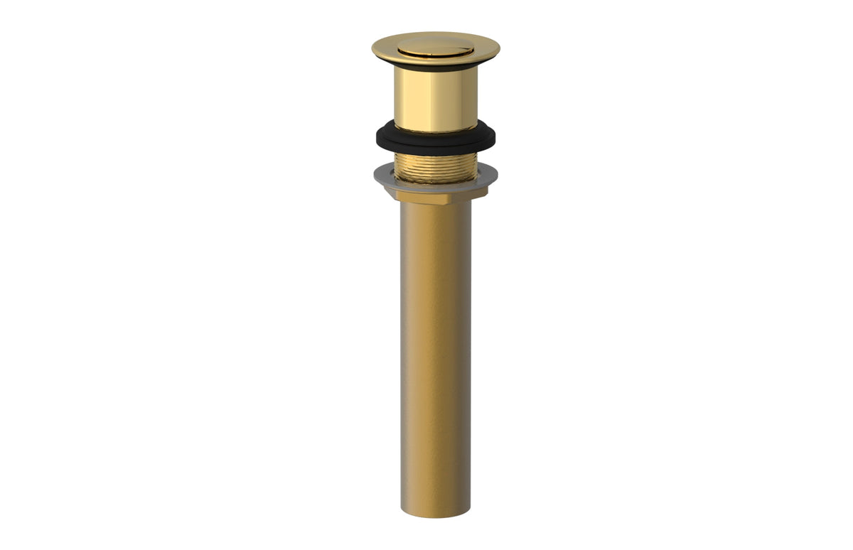 Push To Close Drain with NO Overflow 3-517 – Polished Gold