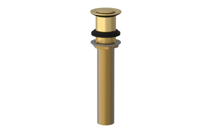 Push To Close Drain with NO Overflow 3-517 – Polished Gold