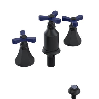 Rubinet Bidet Fitting with Spray, Diverter, and Vacum Breaker (Less Drain) Matt Black