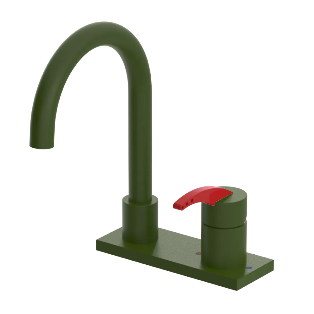Rubinet 4" Centre Single Control Lav. Set. (less drain) Green Envy
