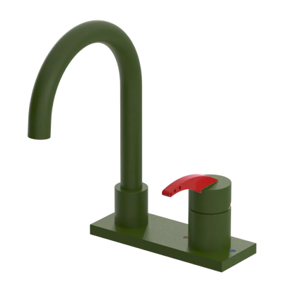 Rubinet 4" Centre Single Control Lav. Set. (less drain) Green Envy