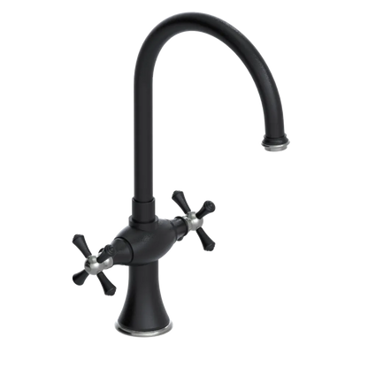 Rubinet Two Handle Single Hole Kitchen Set Matt Black