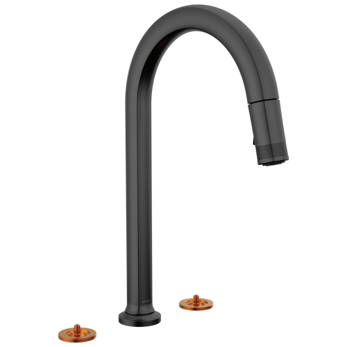 Brizo Widespread Pull Down Faucet With Arc Spout Less Handles