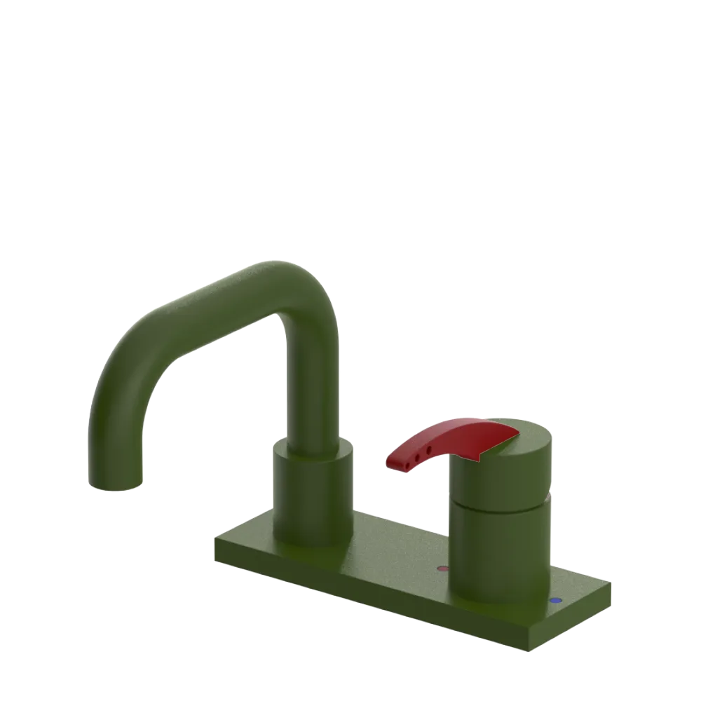 Rubinet 4" Centre Single Control Lav. Set. with Genesis spout (less drain) Green Envy