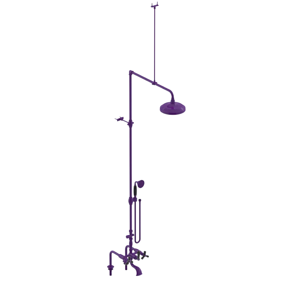 Rubinet Deck Mount Tub & Shower with Hand Held Shower Purple Haze