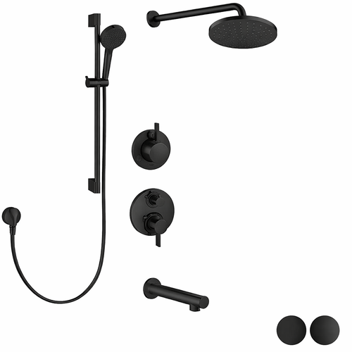 Hansgrohe Vernis Thermostatic Shower Kit with Non-Diverter Tub Spout – Round Design