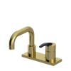 Rubinet 4" Centre Single Control Lav. Set. with Genesis spout (less drain) Natural Brass
