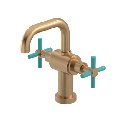 Rubinet Single Hole Dual Handle Lav. Set. (less drain) Satin Gold