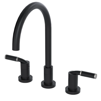 Rubinet Widespread Kitchen Set Matt Black