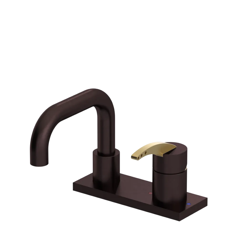 Rubinet 4" Centre Single Control Lav. Set. with Genesis spout (less drain) Oil Rubbed Bronze