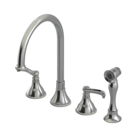 Rubinet Widespread Kitchen Set with Hand Spray Satin Nickel