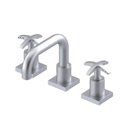 Rubinet Widespread Lav. Set. with Genesis spout (less drain) Satin Chrome