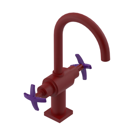 Rubinet Single Hole Dual Handle Lav. Set. (less drain) Maroon
