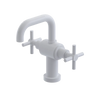 Rubinet Single Hole Dual Handle Lav. Set. (less drain) White