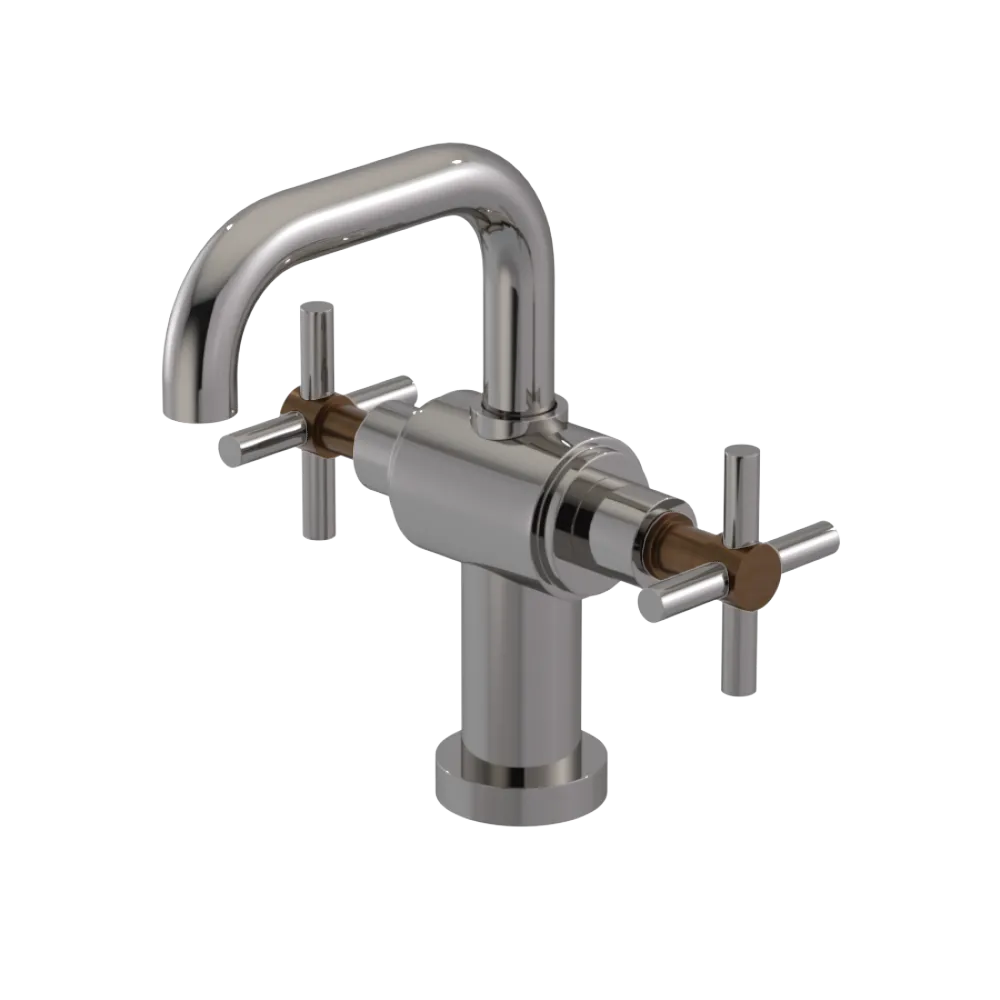 Rubinet Single Hole Dual Handle Lav. Set. (less drain) Polished Nickel