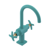 Rubinet Single Hole Dual Handle Lav. Set. (less drain) Aqua