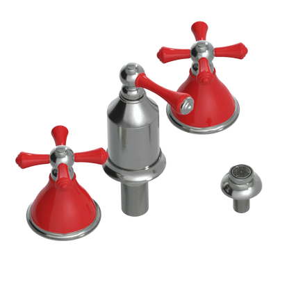 Rubinet Bidet Fitting with Spray, Diverter, and Vacum Breaker (Less Drain) Satin Nickel