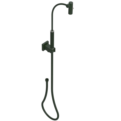 Rubinet Hand Held Shower Bidet with Extended Reach & Dual Function Spray Including Wall Bracket with Supply & Hose (Square) Green Envy