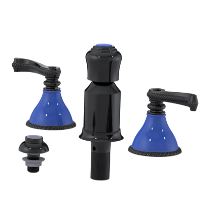 Rubinet Bidet Fitting with Spray, Diverter, and Vacum Breaker (Less Drain) Black